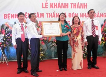 Lễ khánh thành bệnh viện tâm thần Thái Bình và đón nhận bằng khen của thủ tướng chính phủ